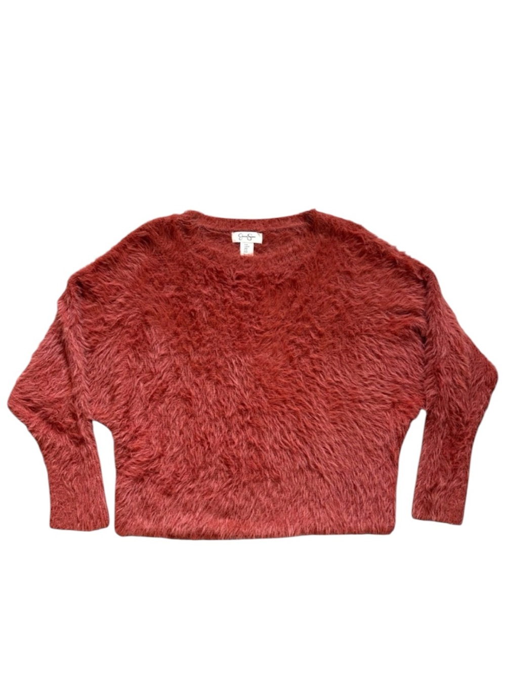 Jessica Simpson Rust Textured Fuzzy Dolman Sleeve Oversized Sweater Size Medium